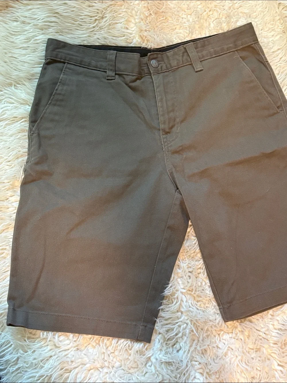 Volcom Men's  Brown Flat Front Shorts